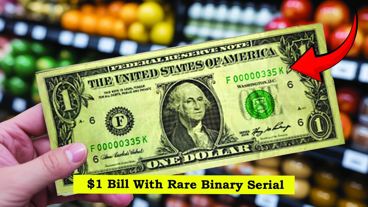 $1 Bill With Rare Binary Serial